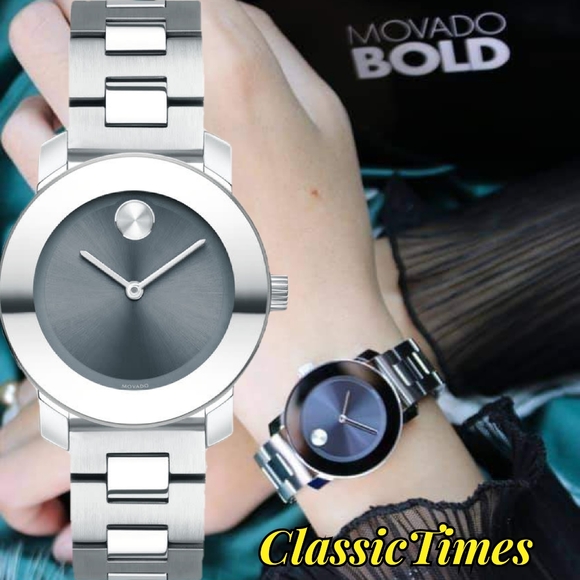 Movado Accessories - **SOLD** Movado Bold Blue Steel Dial Ladies Watch 3600436